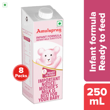Amulspray, Infant Formula - Ready To Feed, 250 mL | Pack of 8