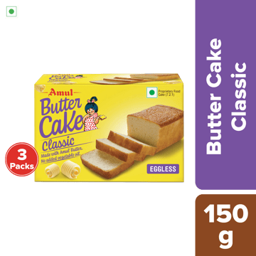 Amul Butter Cake Classic, 150 g | Pack of 3