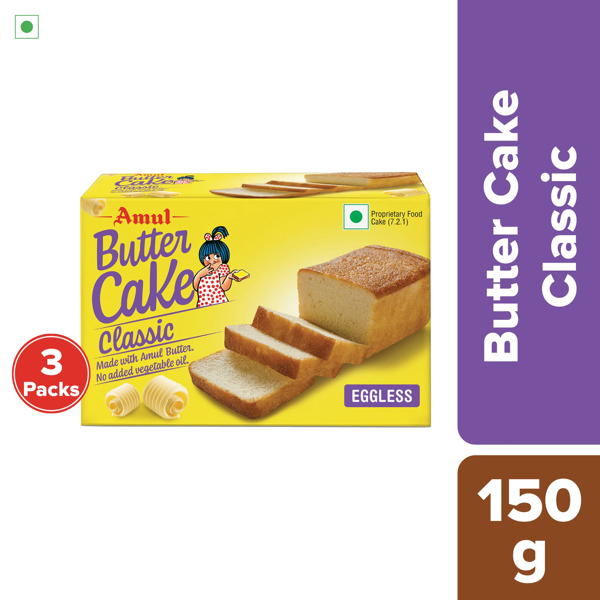 Amul Butter Cake Classic, 150 g | Pack of 3