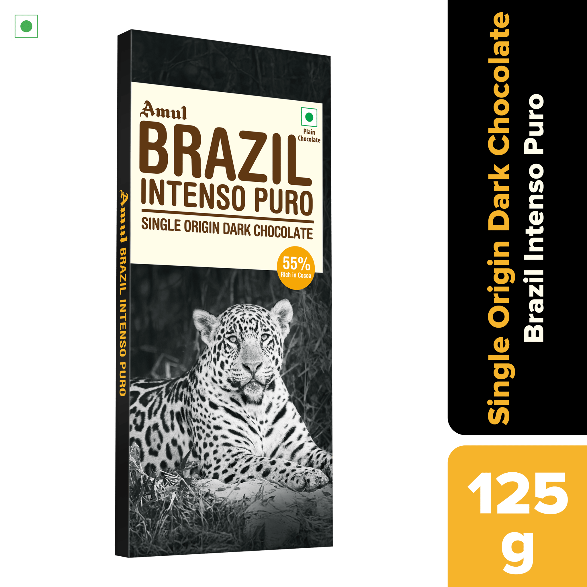 Amul Brazil Origin Dark Chocolate, 125 g | Pack of 2