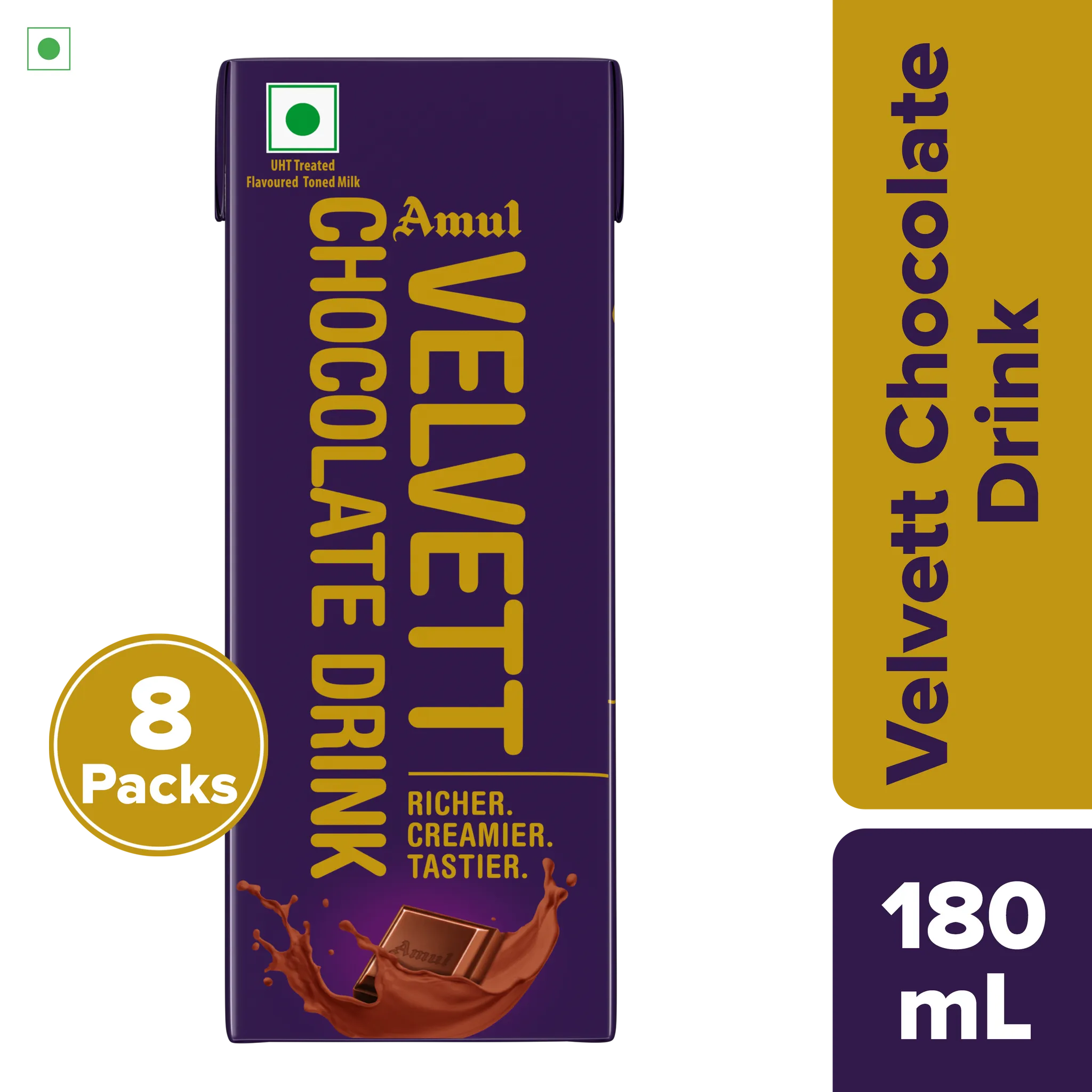 Amul Velvett Chocolate Drink 180 mL | Pack of 8