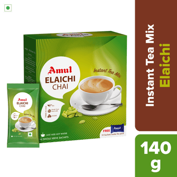 Amul Elaichi Chai – Instant Tea Mix, 14 g | Pack of 10 Sachets