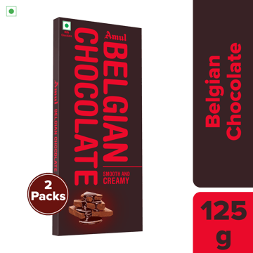 Amul Belgian Chocolate, 125 g | Pack of 2 Amul Belgian Chocolate, 125 g | Pack of 2
