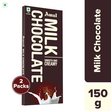 Amul Milk Chocolate, 150 g | Pack of 2