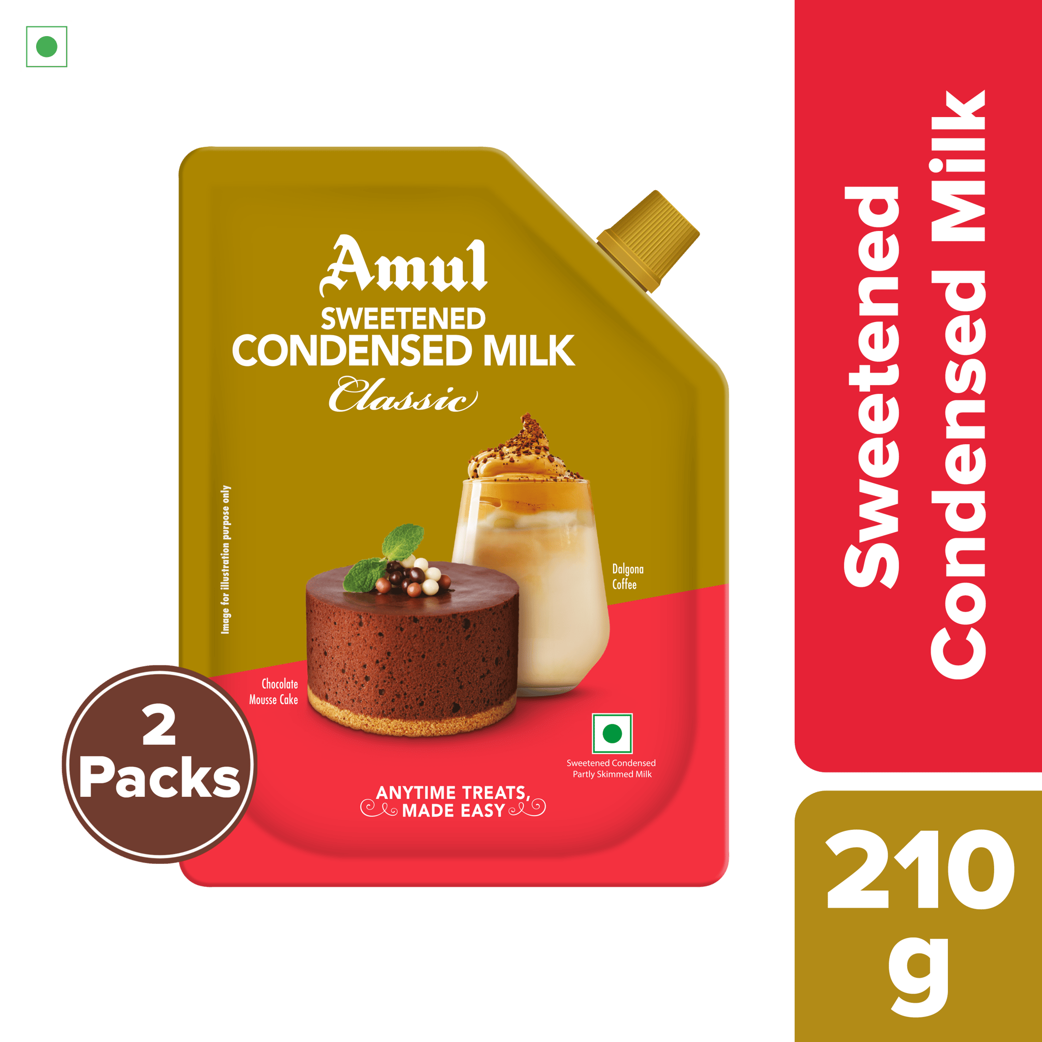 Amul Sweetened Condensed Milk, 210 g | Pack of 2