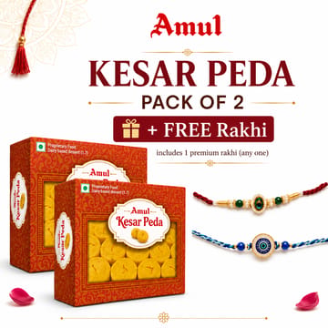 Rakhi Special | Amul Kesar Peda, 200 g (Pack of 2) | A FREE Rakhi