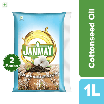 Janmay Farmfresh Refined Cottonseed Oil Pouch, 1 L | Pack of 2 Janmay Farmfresh Refined Cottonseed Oil Pouch, 1 L | Pack of 2